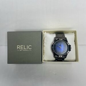 Relic by Fossil Men's Rylan 3-Hand Gunmetal Gray/Blue Watch No Bracelet